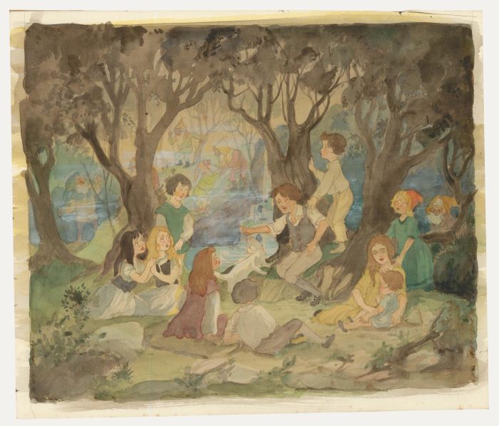Early 20th Century Watercolour - The Story Teller