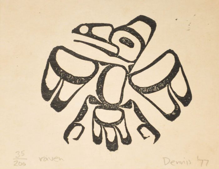 Danny Dennis - 1977 Woodcut, Raven