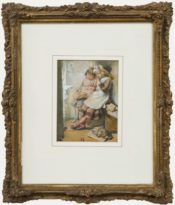J. Lawson - Framed Early 20th Century Watercolour, Mary Had a Little Lamb