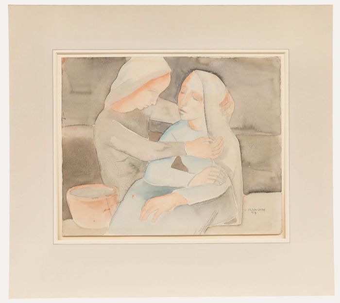 Viktor Planckh - 1933 Watercolour, Annunciation