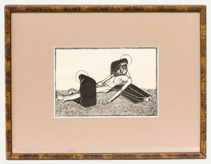 Gwendolen Raverat (1885-1957) - Framed 1912 Woodcut, Pieta