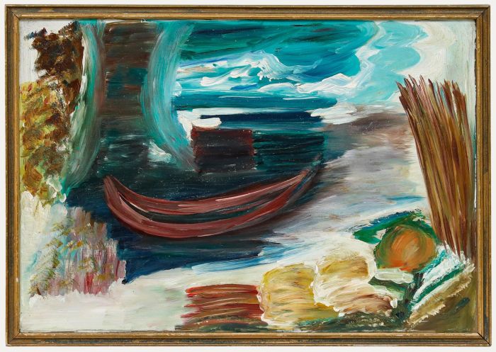 Manner of Ivon Hitchens (1893-1979) - Framed Mid 20th Century Oil, The Red Canoe