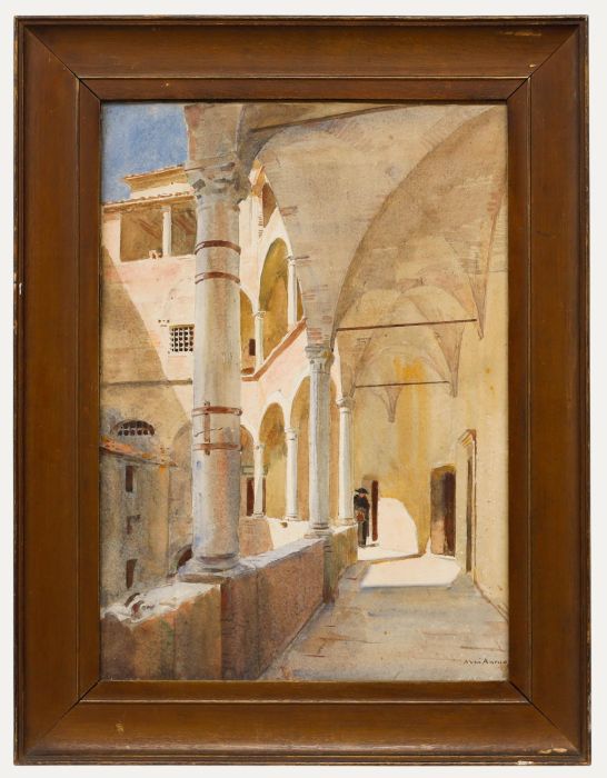 Anton Abraham van Anrooy (1870-1949) - Watercolour, The Cloister