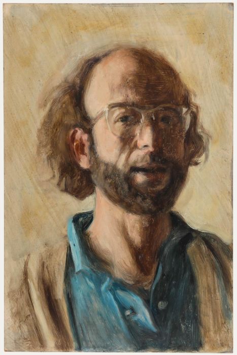 George Weissbort (1928-2013) - 20th Century Oil, Self Portrait in Teal