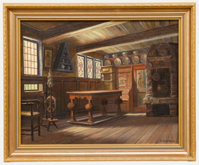 Frederik Svendsen (1885-1975) - Mid 20th Century Oil, Panelled Interior