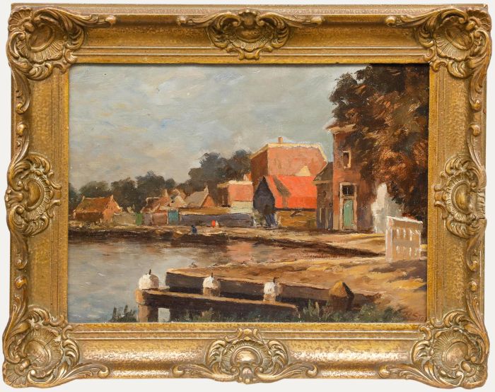 Philippus Thomas Stol (1878-1954) - Early 20th Century Oil, Houses on the Spaarne
