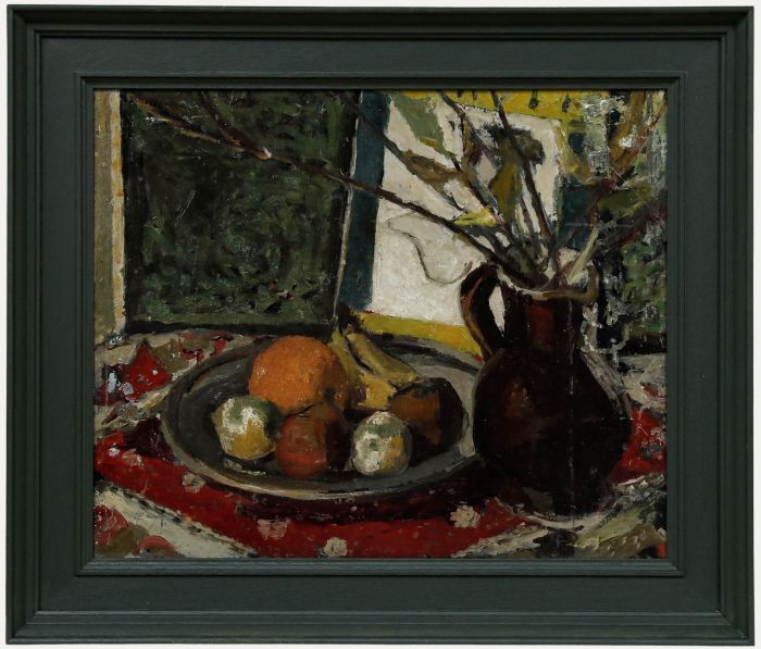 Charles Betremieux (1919-1997) - Framed Oil, Fruit on a Metal Charger