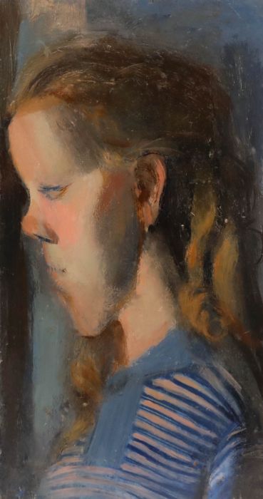 Bernadette Kelly (b.1933) - 20th Century Oil, Girl in Profile