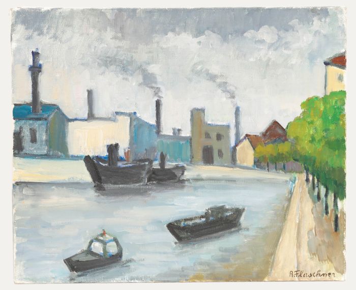 Alexandre Flaschner (1903-1995)  - 20th Century Oil, Les Docks De Londres