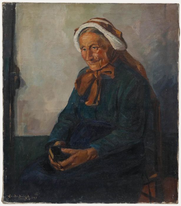 Luc De Decker (1907-1982) - 1943 Oil, Portrait of an Elderly Woman