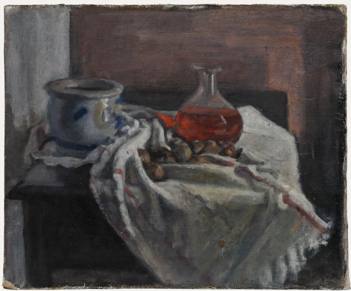 George Weissbort (1928-2013) - 20th Century Oil, Carafe on White Cloth