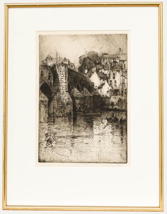 Hedley Fitton (1859-1929) - Late 19th Century Etching, Devorgilla Bridge