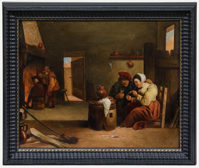 Manner of David Teniers (1610-1690) -Early 19th Century Oil, Relaxing at the Inn