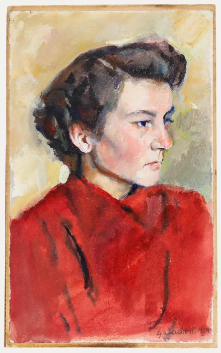 George Weissbort (1928-2013) - 1954 Gouache, Lady in Red