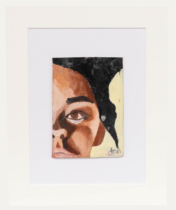 Ben Carrivick - Contemporary Oil, Fragments of a Face on Yellow