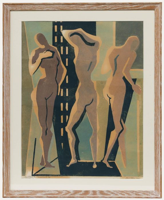 Paul Schmolling (1892-1965) - Framed Linoprint, Transformation II