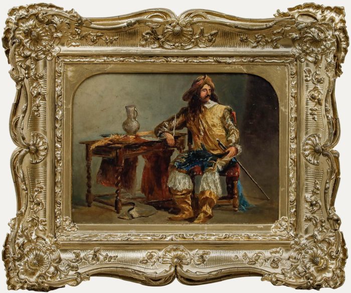 Follower of F.H. Henshaw (1807-1891) - Oil, A Cavalier at the Time of Charles II