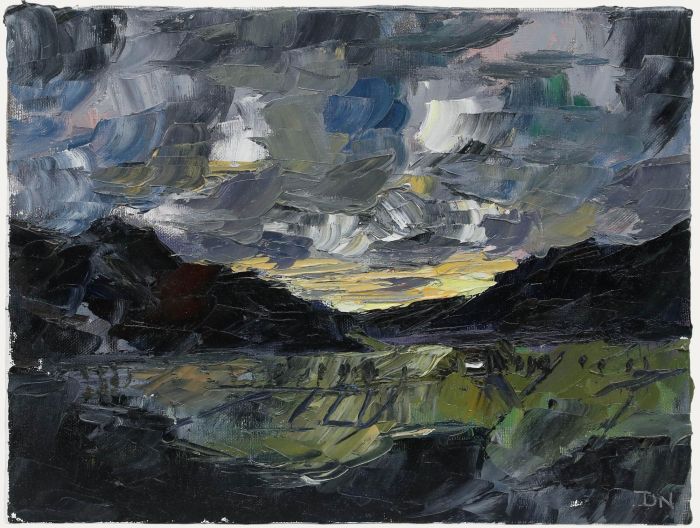 Daniel Nichols - Contemporary Oil, Valley Sunset, North Wales