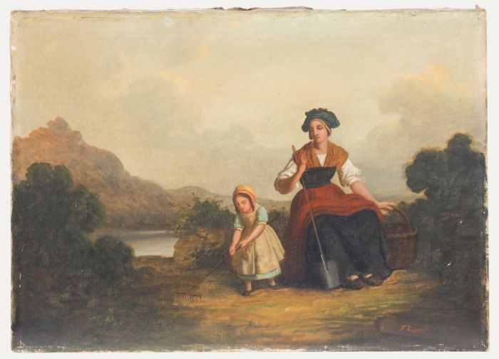 Friedrich Küpper (c.1830-1888) - Mid 19th Century Oil, Tending To The Garden