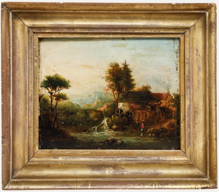 Attrib. James Archibald Campbell Dickson (b.1836) - Oil, The Water Mill at Dawn