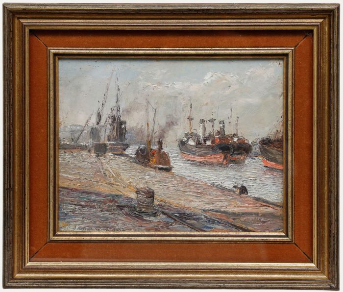 Pietro Sansalvadore (1892-1955) - Oil, A Sunny Morning on The Clyde