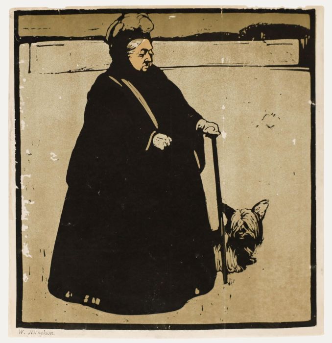 Sir William Nicholson - Early 20th Century Lithograph, Queen Victoria