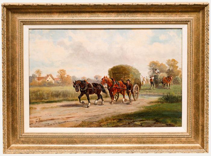 I. Gallat - 19th Century Oil, The Hay Cart