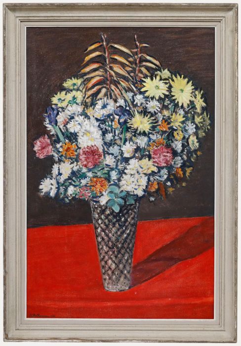 Georges Eugene Delhomme (1904-1989) - 1976 Oil, Daisy Bouquet