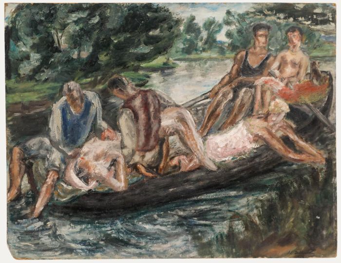 Georges Eugene Delhomme (1904-1989) - 20th Century Oil, A Day in The Boat