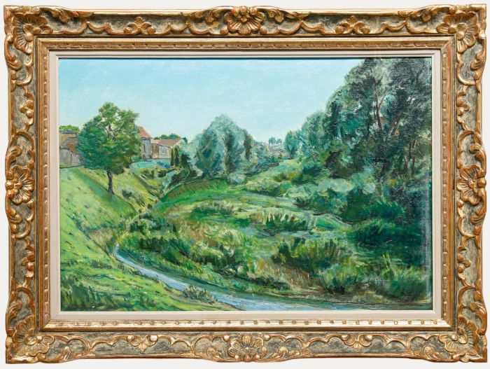 Georges Eugene Delhomme (1904-1989) - Mid 20th Century Oil, River Marne