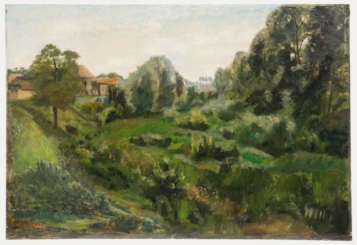 Georges Eugene Delhomme (1904-1989) - 20th Century Oil, Small Arm of the Marne