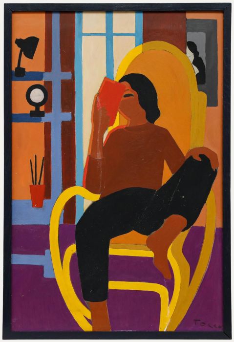 Modernist 20th Century Oil - Portrait in a Gold Chair