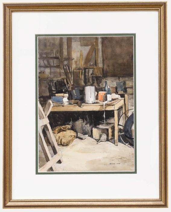 Jessie Hay - Framed Mid 20th Century Watercolour, Shed Interior I