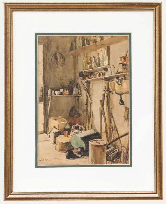 Jessie Hay - Framed Mid 20th Century Watercolour, Shed Interior II