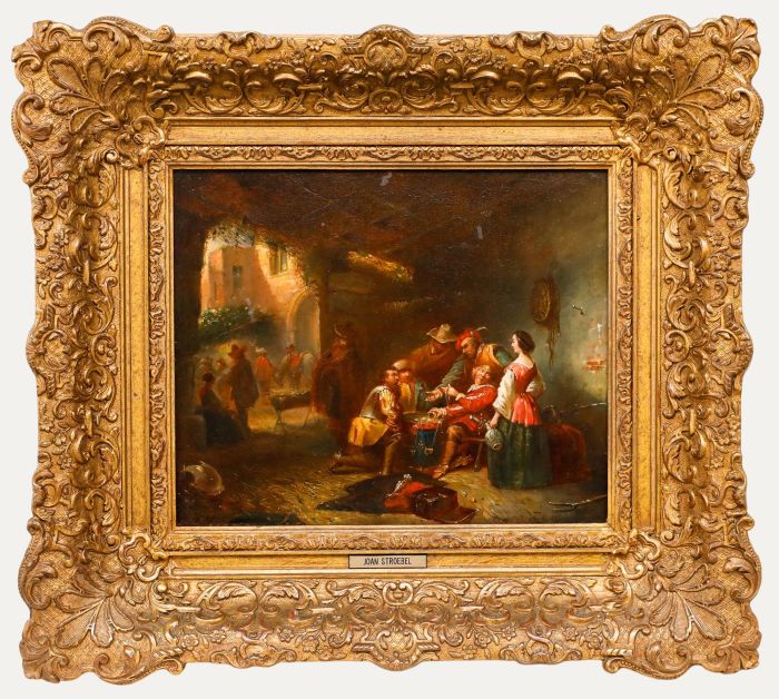 Johannes Anthonie Balthazar Strobel (1821-1905) - Oil, The Lucky Dice 