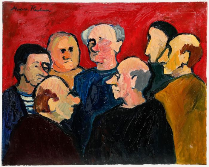 Madeleine Flaschner (1933-2022) - Mid 20th Century Oil, The Meeting