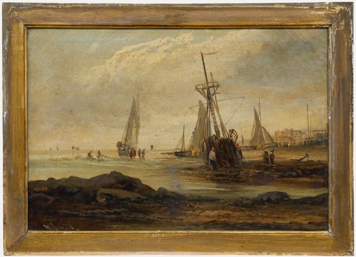 W. Byron (1860-1920) - Framed Late 19th Century Oil, Low Tide