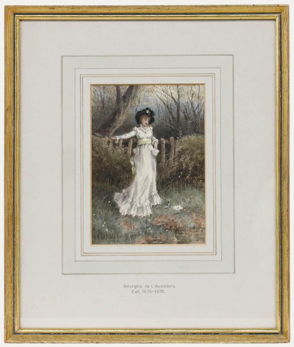 Georgina Martha de L'Aubiniere (1848-1930)- Framed Watercolour, The Love Letter 