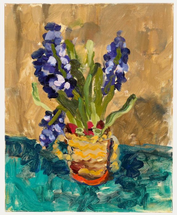 Annelise Firth (b.1961) - Contemporary Oil, Hyacinth on Linen Silk