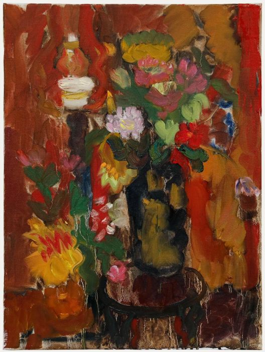 Annelise Firth (b.1961) - Contemporary Oil, Bouquet in Lamplight