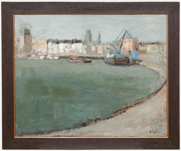 Beer Suringh (1906-1982) - Framed Mid 20th Century Oil, Maasboulevard, Rotterdam