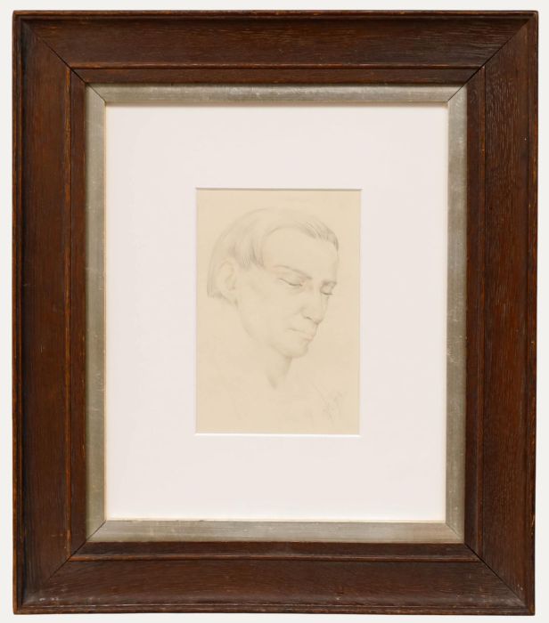 English School Early 20th Century Graphite Drawing - Study of a Man in Profile