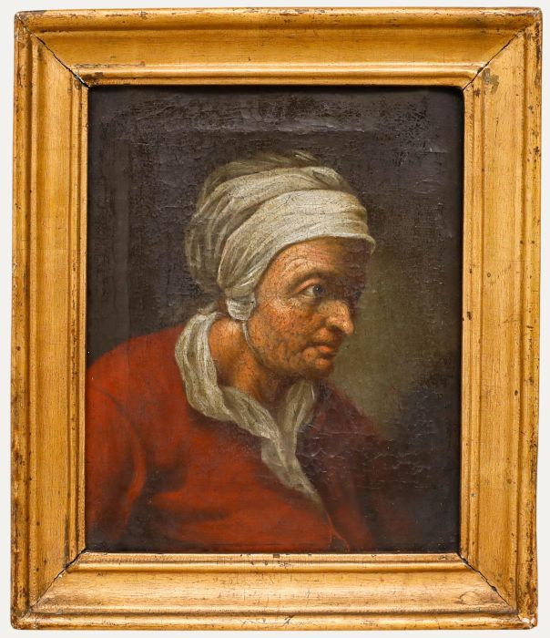 Dutch School 18th Century Oil - Head Study of a Woman