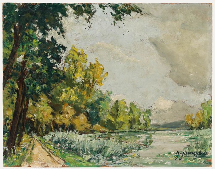 Jean Paul Guinegault (1918-2009) - 20th Century Oil, Edge of the Mayenne River