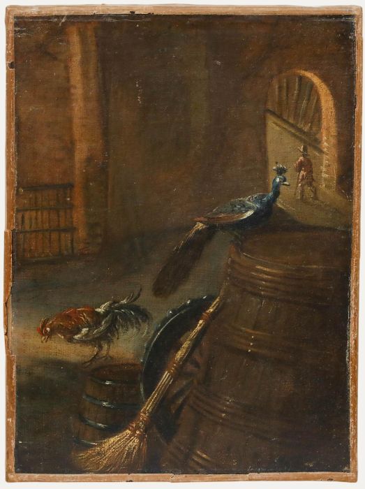 Continental School Early 19th Century Oil - Birds of Court