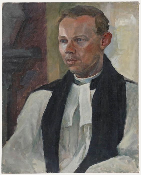 Pauline Plummer (b.1933) - 20th Century Oil, Portrait of a Vicar