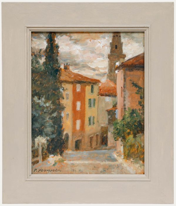 Pauline Plummer (b.1933) - Contemporary Oil, Saint Saturnin from the Ruins