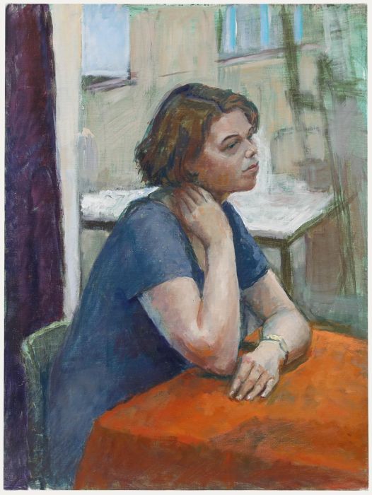 Pauline Plummer (b.1933) - 20th Century Oil, Melanie and the Orange Tablecloth