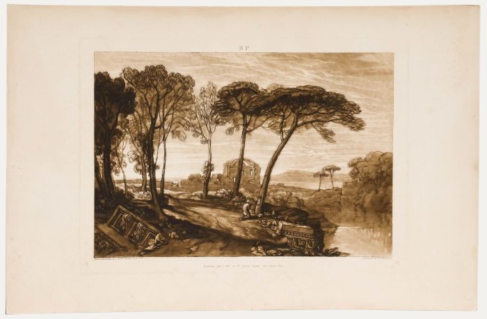 J.M.W. Turner and R. Dunkarton - 1811 Etching, The Temple of Minerva Medica