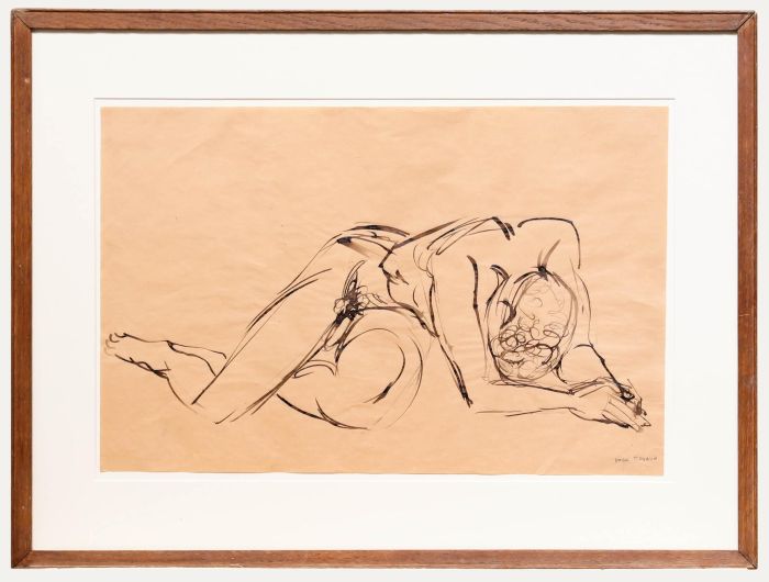 Hugh Cronyn - Framed Mid 20th Century India Ink, Cry of Despair